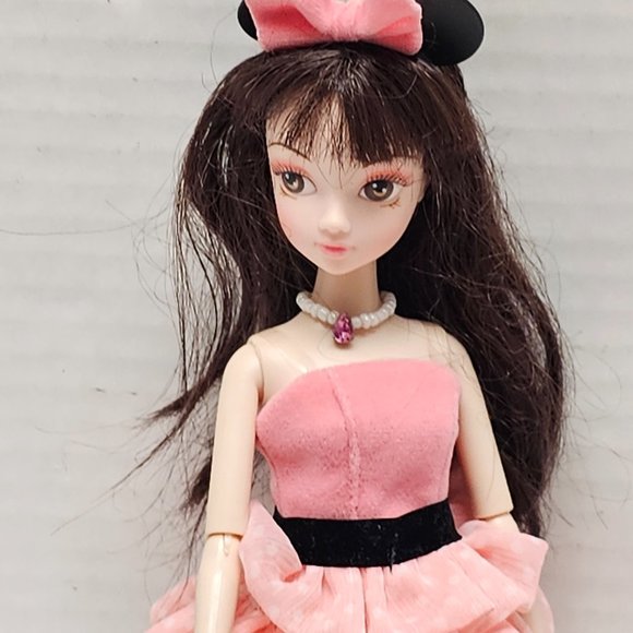 Pink Cuerpo Kurhn Mickey Minnie Mouse Doll Pink Dress Pearl Necklace Fashion - Picture 8 of 15